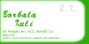 borbala kuli business card